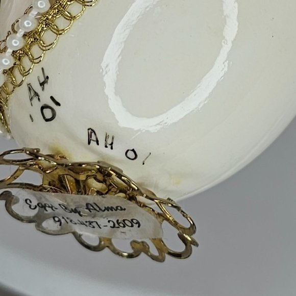 Vintage Handmade Boxer Dog Real Egg Christmas Ornament Signed 2001 - Picture 7 of 9